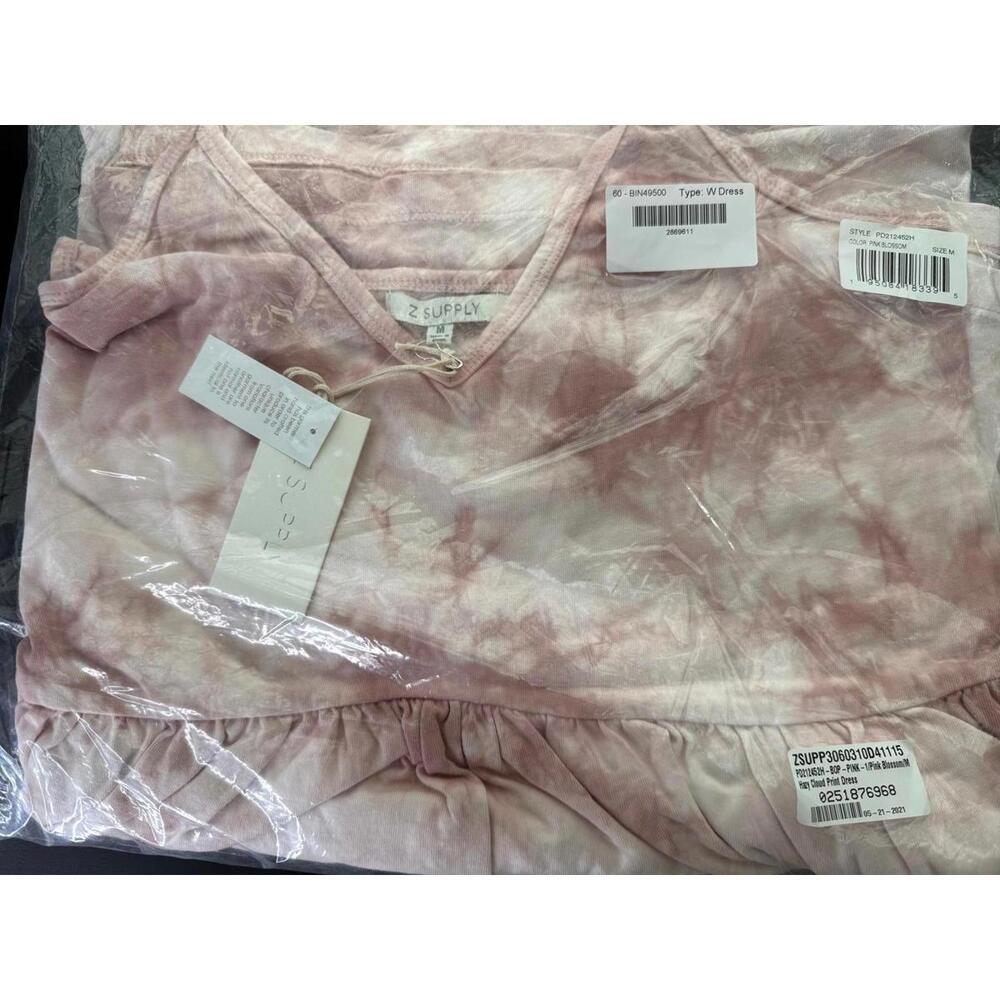 NWT REVOLVE Z Supply Hazy Cloud Print Dress Pink Blossom Size Medium - Picture 6 of 8